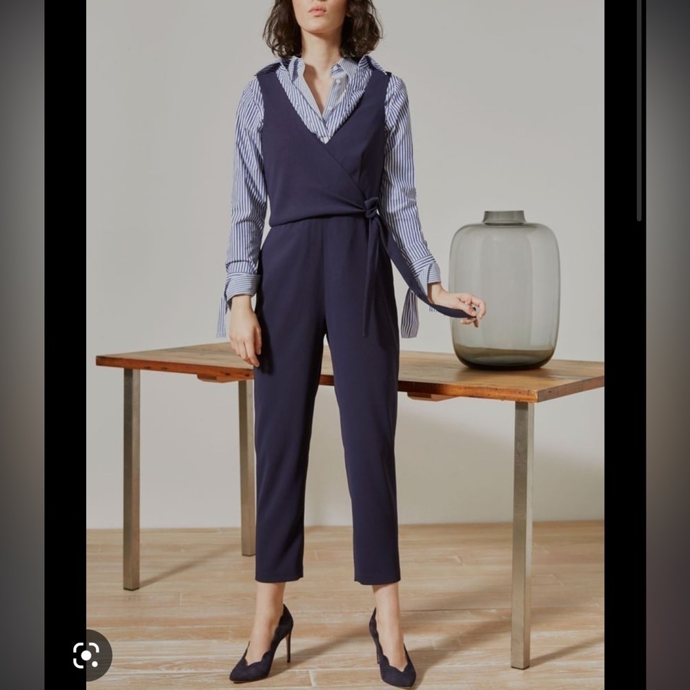 NWT Club Monaco Navy Tie Jumpsuit